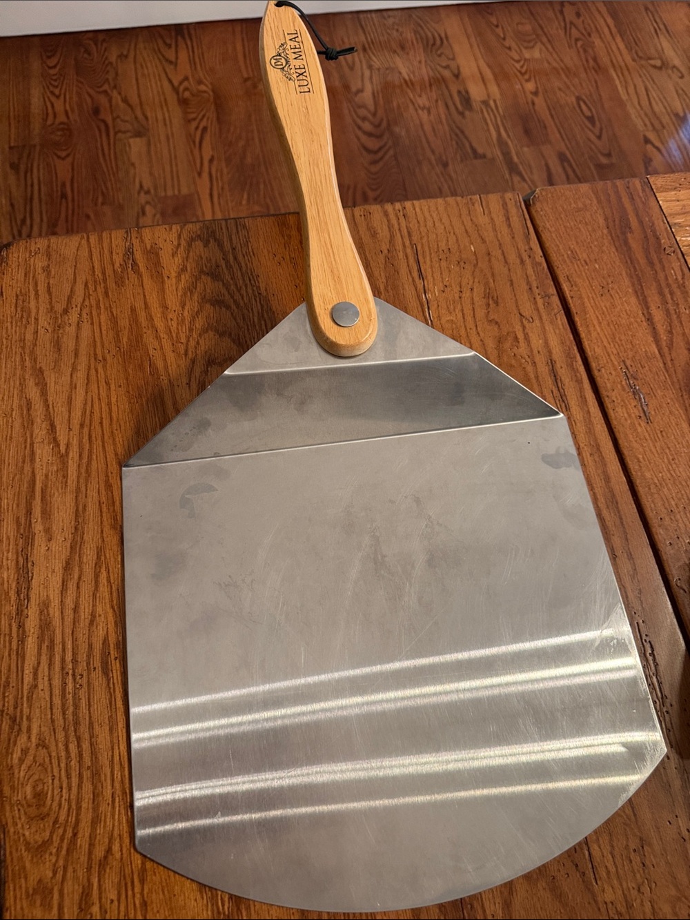 Stainless Steel Pizza Peel with Wooden Handle - Natural